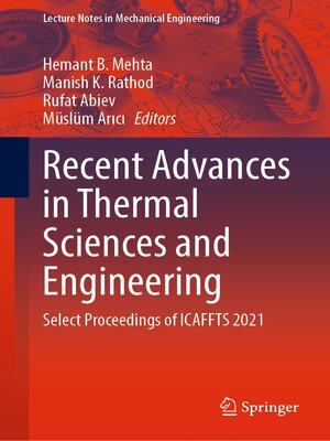 cover image of Recent Advances in Thermal Sciences and Engineering